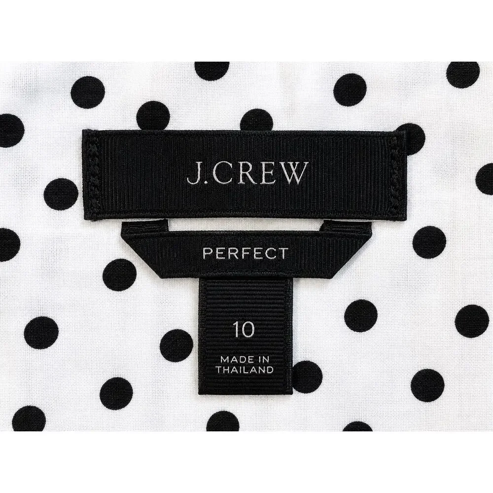 Parisian Preppy Polka Dot Classic Button Down J.Crew Perfect Shirt Cotton 10